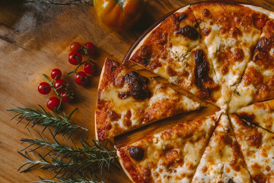 Wood-fired pizza fresh from the oven
